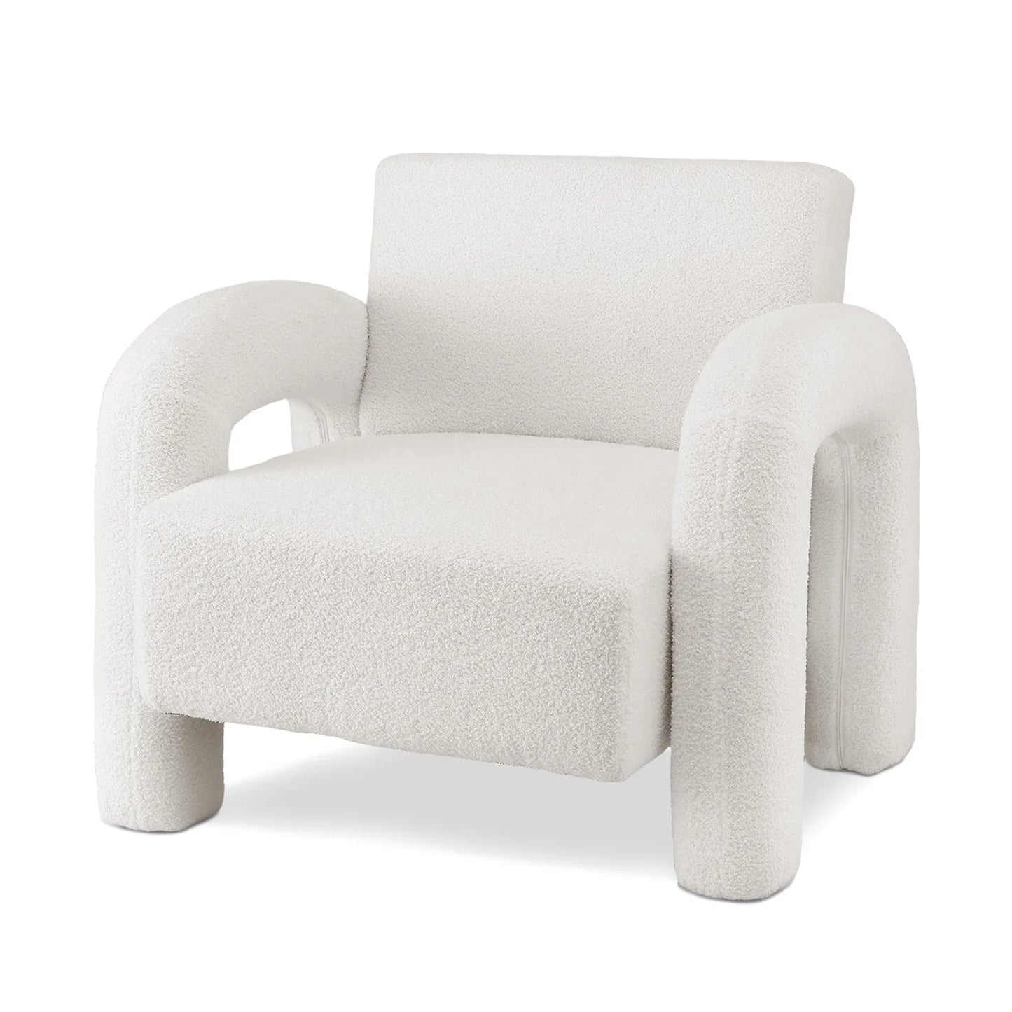 Artiss Armchair Accent Chair Lounge Sofa Couch Curved Seat Boucle White - Mekamart Australia