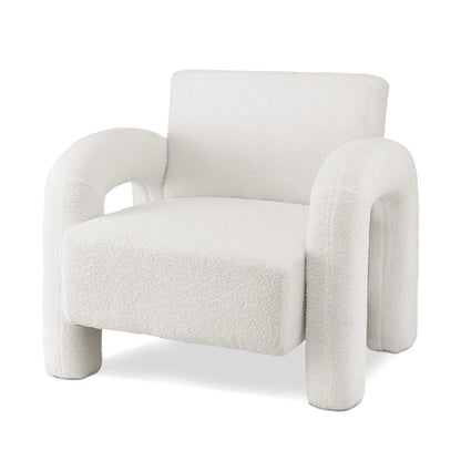 Artiss Armchair Accent Chair Lounge Sofa Couch Curved Seat Boucle White - Mekamart Australia