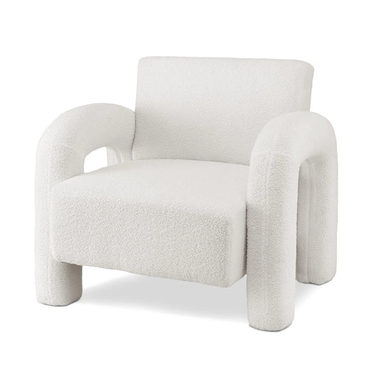 Artiss Armchair Accent Chair Lounge Sofa Couch Curved Seat Boucle White - Mekamart Australia