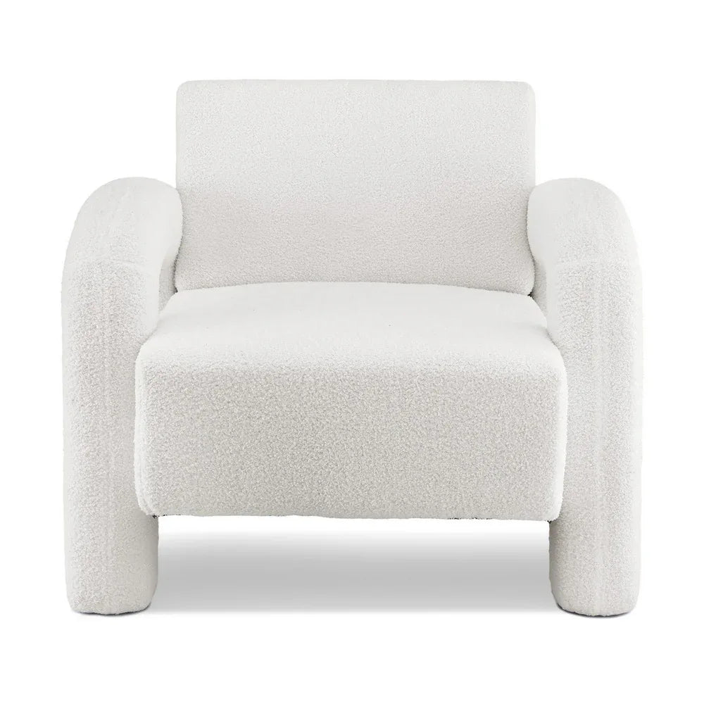 Artiss Armchair Accent Chair Lounge Sofa Couch Curved Seat Boucle White - Mekamart Australia