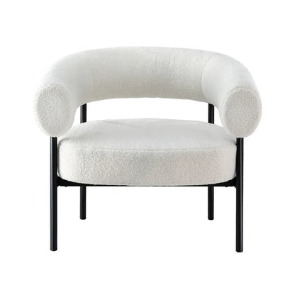 Artiss Armchair Accent Chair Curved Boucle White - Mekamart Australia