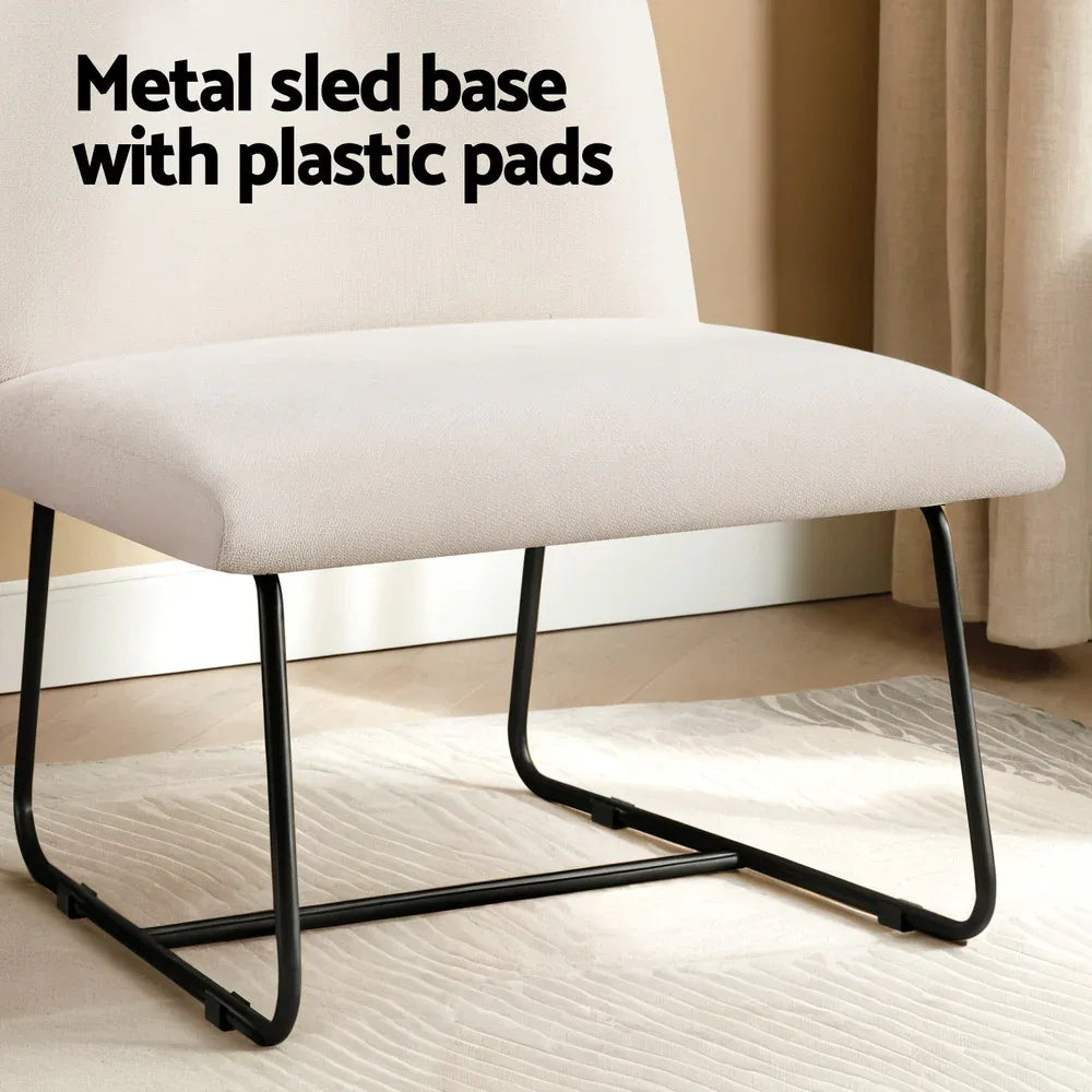 Artiss Accent Chair Armchair Cross Leg Beige - Mekamart Australia