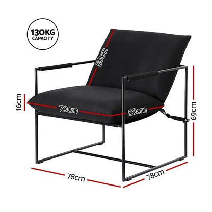 Artiss Armchair Lounge Chair Sling Black - Mekamart Australia