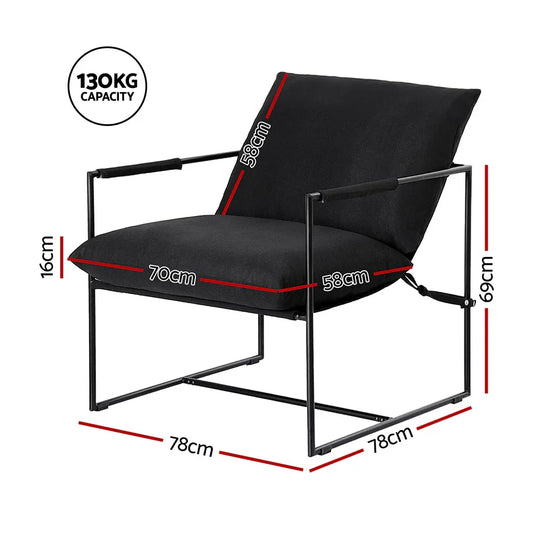 Artiss Armchair Lounge Chair Sling Black - Mekamart Australia