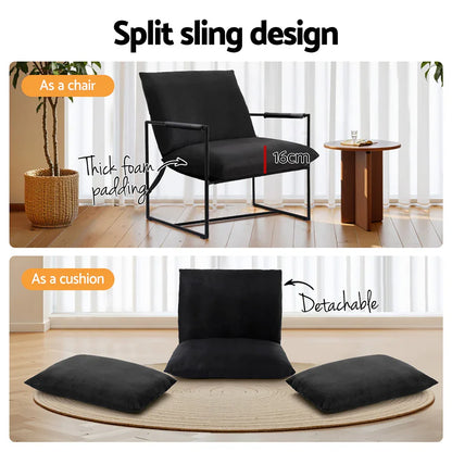 Artiss Armchair Lounge Chair Sling Black - Mekamart Australia