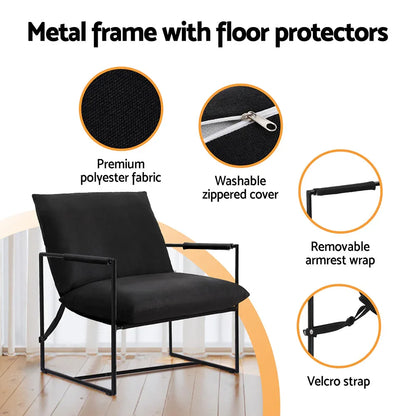 Artiss Armchair Lounge Chair Sling Black - Mekamart Australia