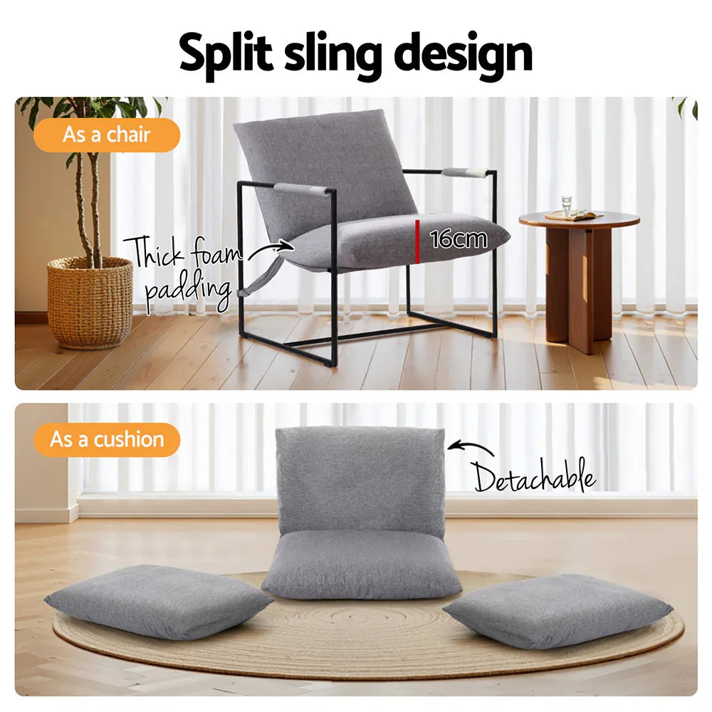 Artiss Armchair Lounge Chair Sling Grey - Mekamart Australia