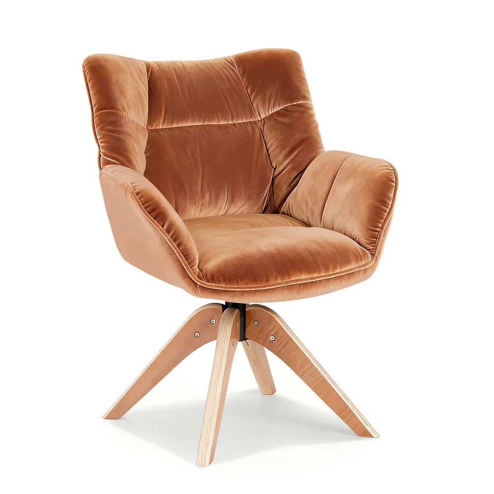 Artiss Swivel Chair Armchair Nursing Velvet Brown - Mekamart Australia