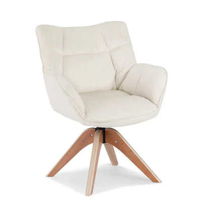 Artiss Swivel Chair Armchair Nursing Velvet White - Mekamart Australia