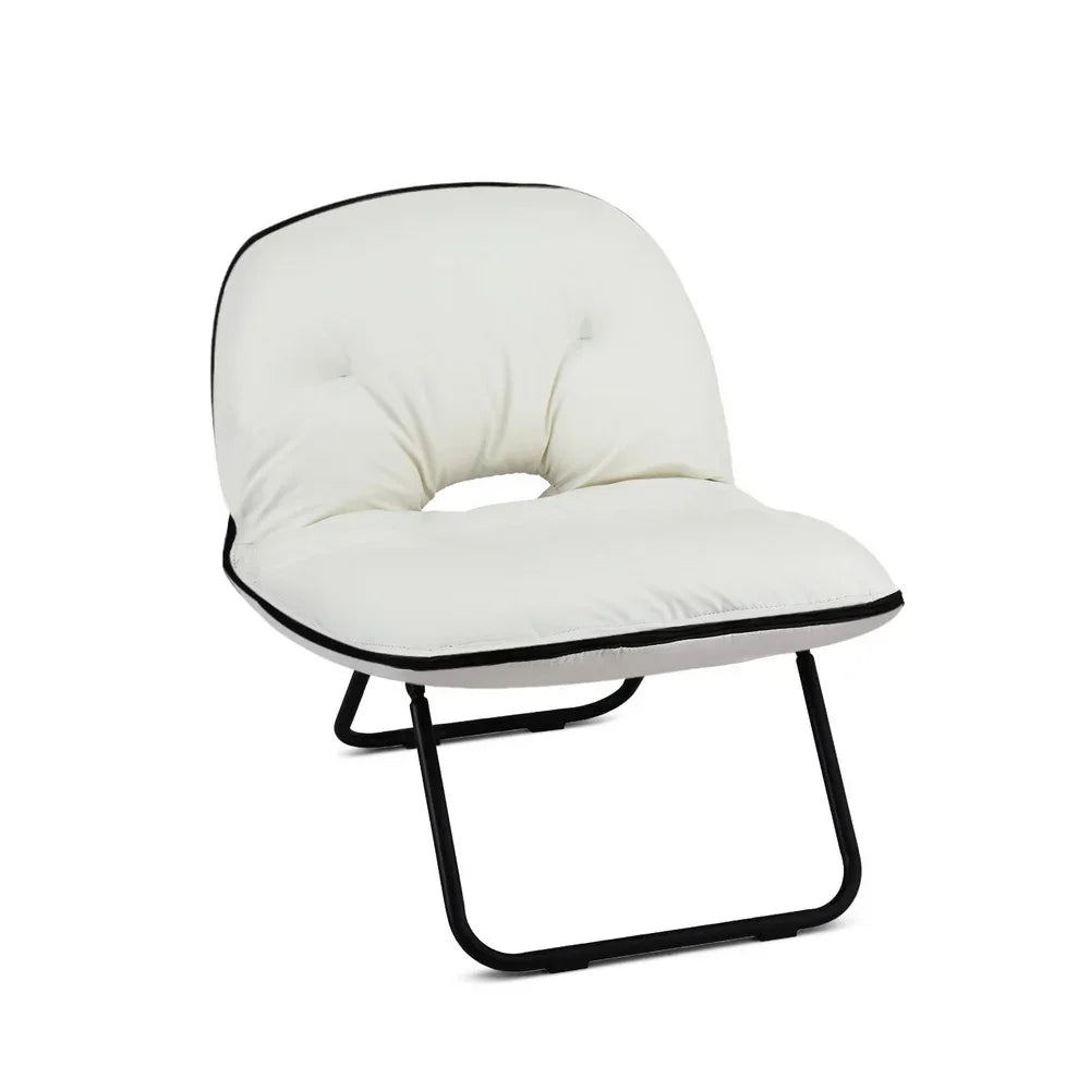 Artiss Foldable Chair 2-In-1 Armchair Lounge Chair Portable White - Mekamart Australia