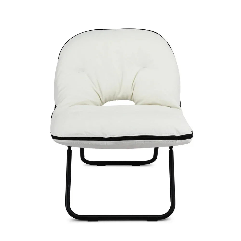 Artiss Foldable Chair 2-In-1 Armchair Lounge Chair Portable White - Mekamart Australia