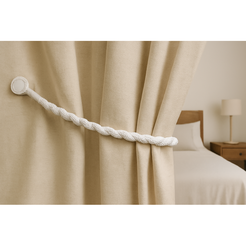 Magnetic weaved rope tieback Off White