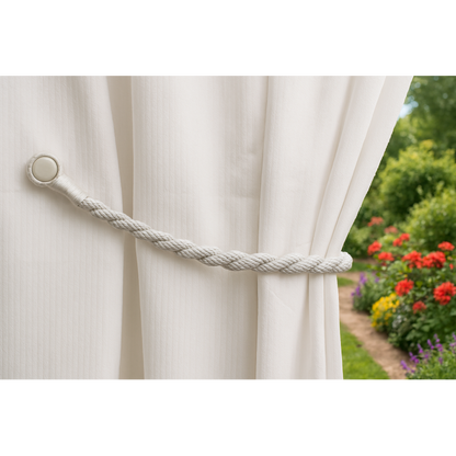 Magnetic weaved rope tieback Beige