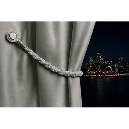 Magnetic weaved rope tieback Silver