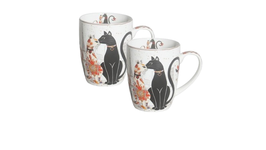 Cat Couple Mug – 400ml Fine Bone China, Gift-Boxed
