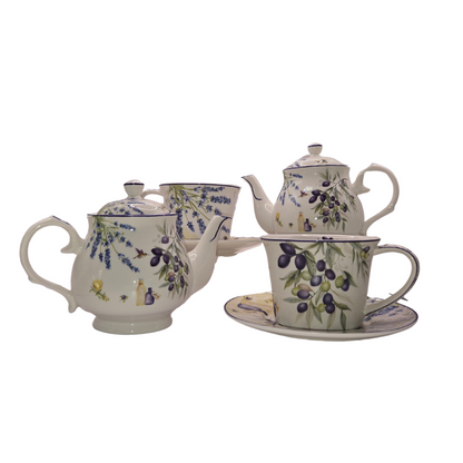 Lavender & Olive Tea Set for 2 - Premium Porcelain