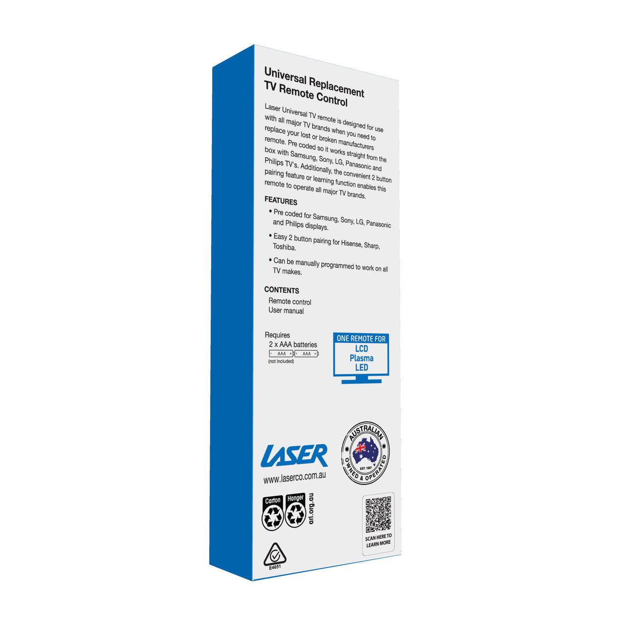 Laser Universal TV Remote for Smart & LED TVs