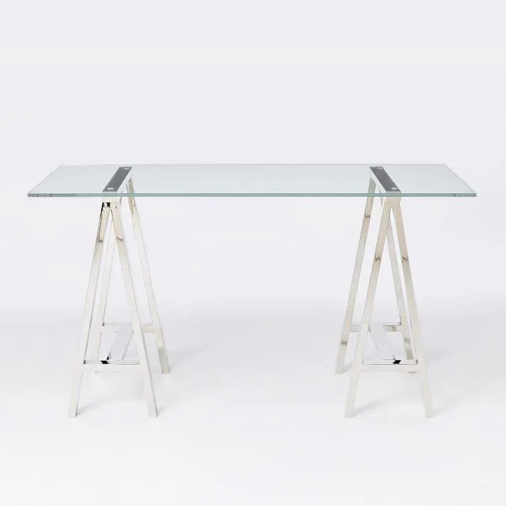 Stainless Steel & Glass Venus Office Desk Table
