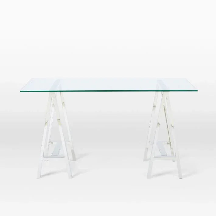 Stainless Steel & Glass Venus Office Desk Table