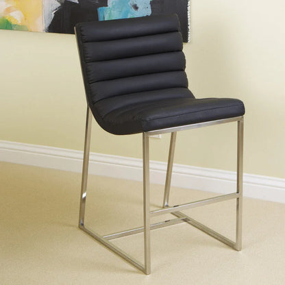 Auburn Modern Leather Bar Chair BarStool In Black - Mekamart Australia