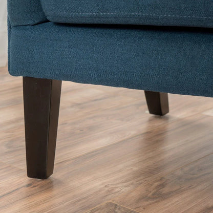 Vintage Dark Blue Fabric High Back Padded Armchair - Mekamart Australia