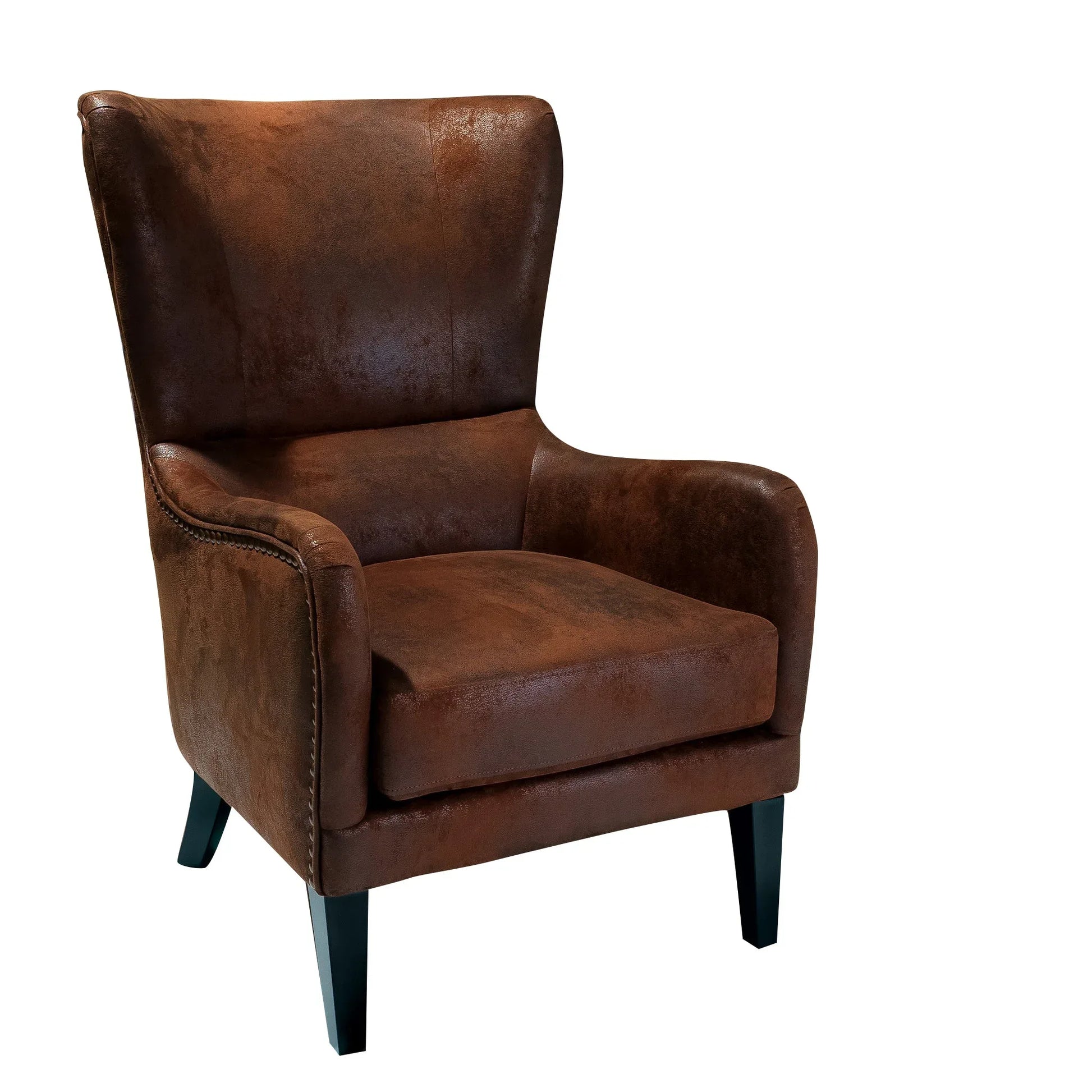Salerno Brown Microfibre High Back Armchair - Mekamart Australia