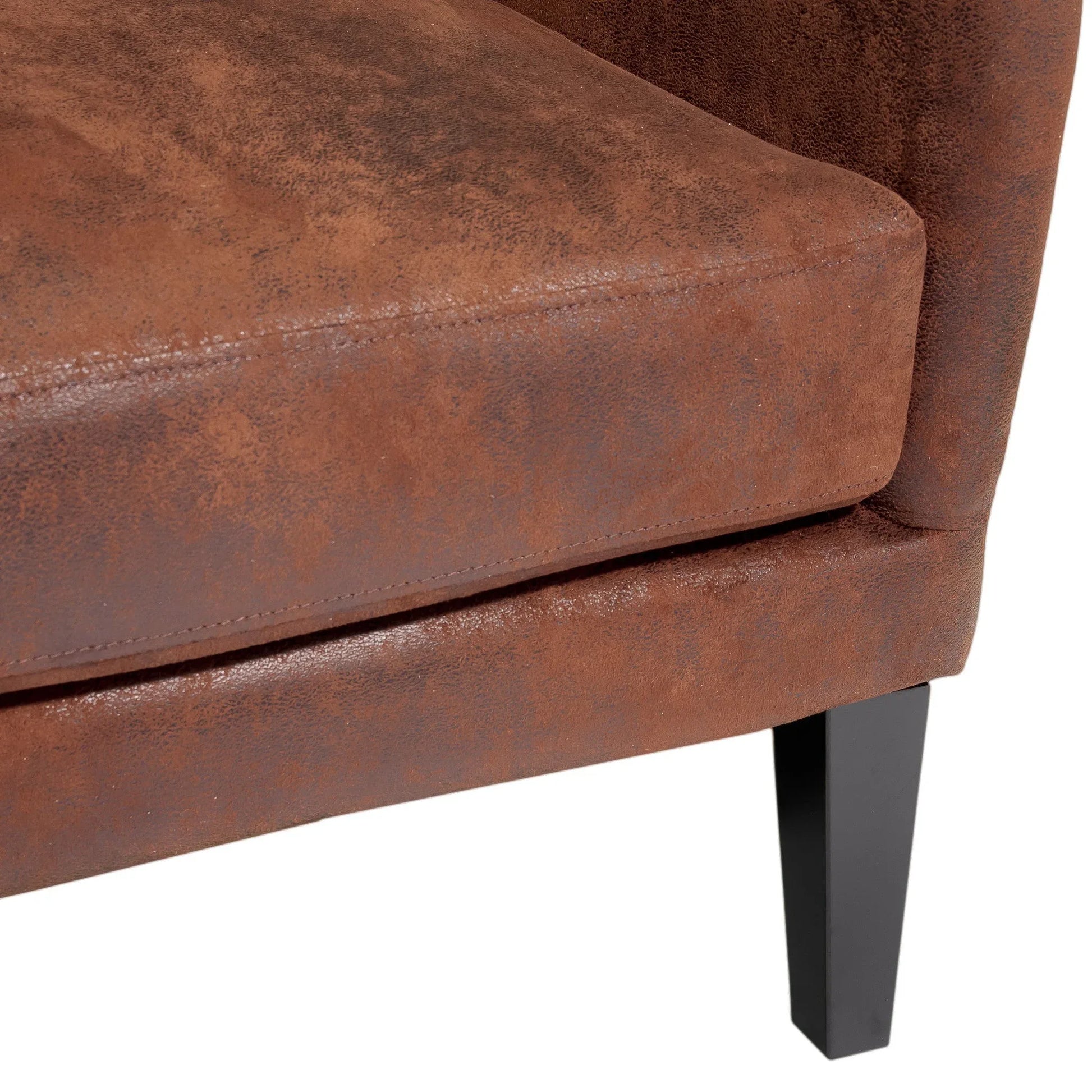 Salerno Brown Microfibre High Back Armchair - Mekamart Australia