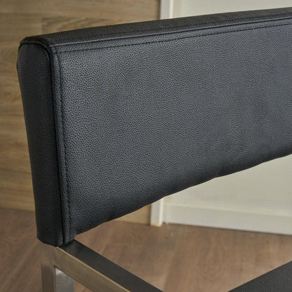 Rocklin Steel & Bonded Leather Director chair Armchair in Black