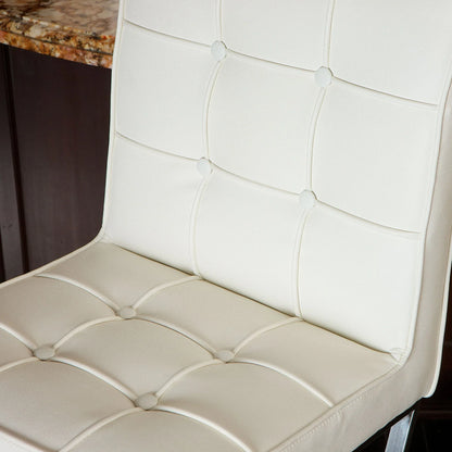 Pandora Bonded Leather & Steel Bar Stool in White - Mekamart Australia