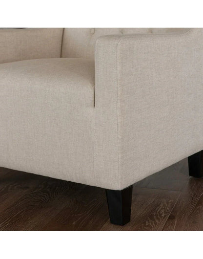 Canberra Fabric Armchair & Ottoman in Begie Linen - Mekamart Australia