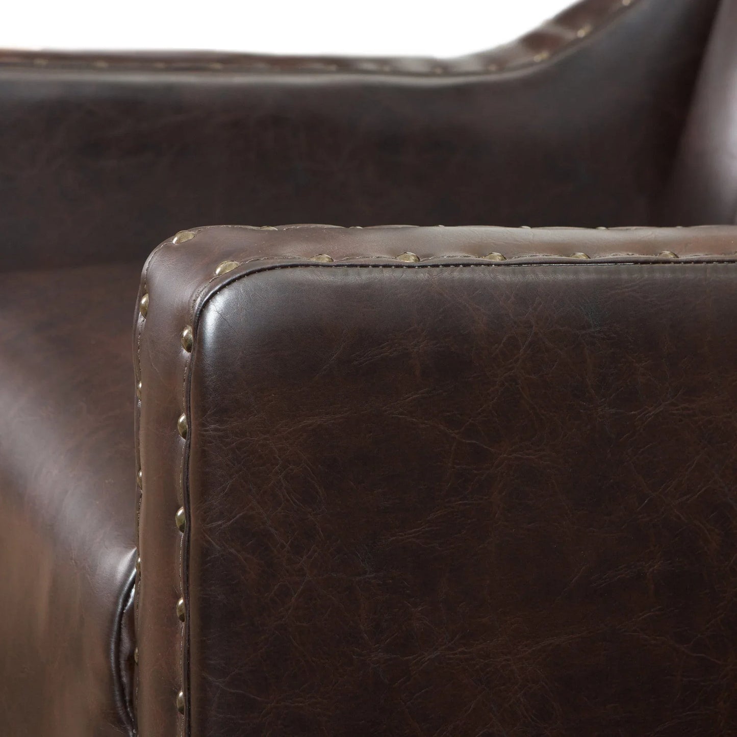 Coogee Bonded Leather Armchair & Ottoman in Brown - Mekamart Australia
