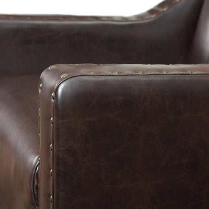 Coogee Bonded Leather Armchair & Ottoman in Brown - Mekamart Australia