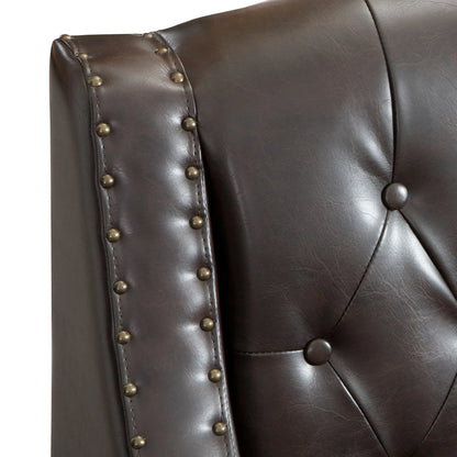 Coogee Bonded Leather Armchair & Ottoman in Brown - Mekamart Australia