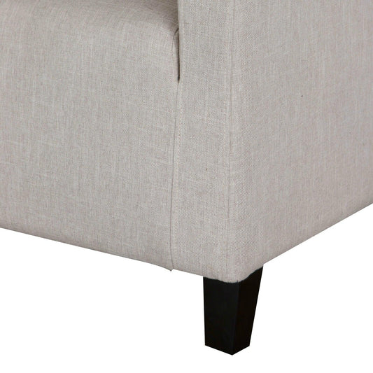 Canberra Fabric Armchair & Ottoman in Natural Linen - Mekamart Australia