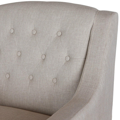 Canberra Fabric Armchair & Ottoman in Natural Linen - Mekamart Australia