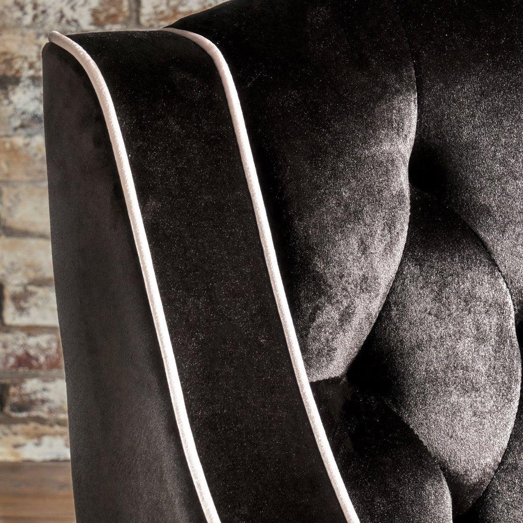 Lara Two Tone Tufted Black New Velvet Club Armchair - Mekamart Australia