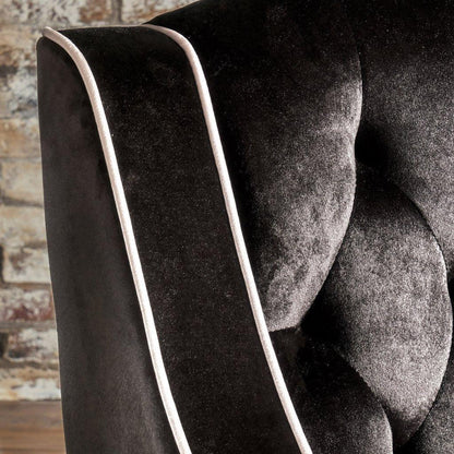 Lara Two Tone Tufted Black New Velvet Club Armchair - Mekamart Australia