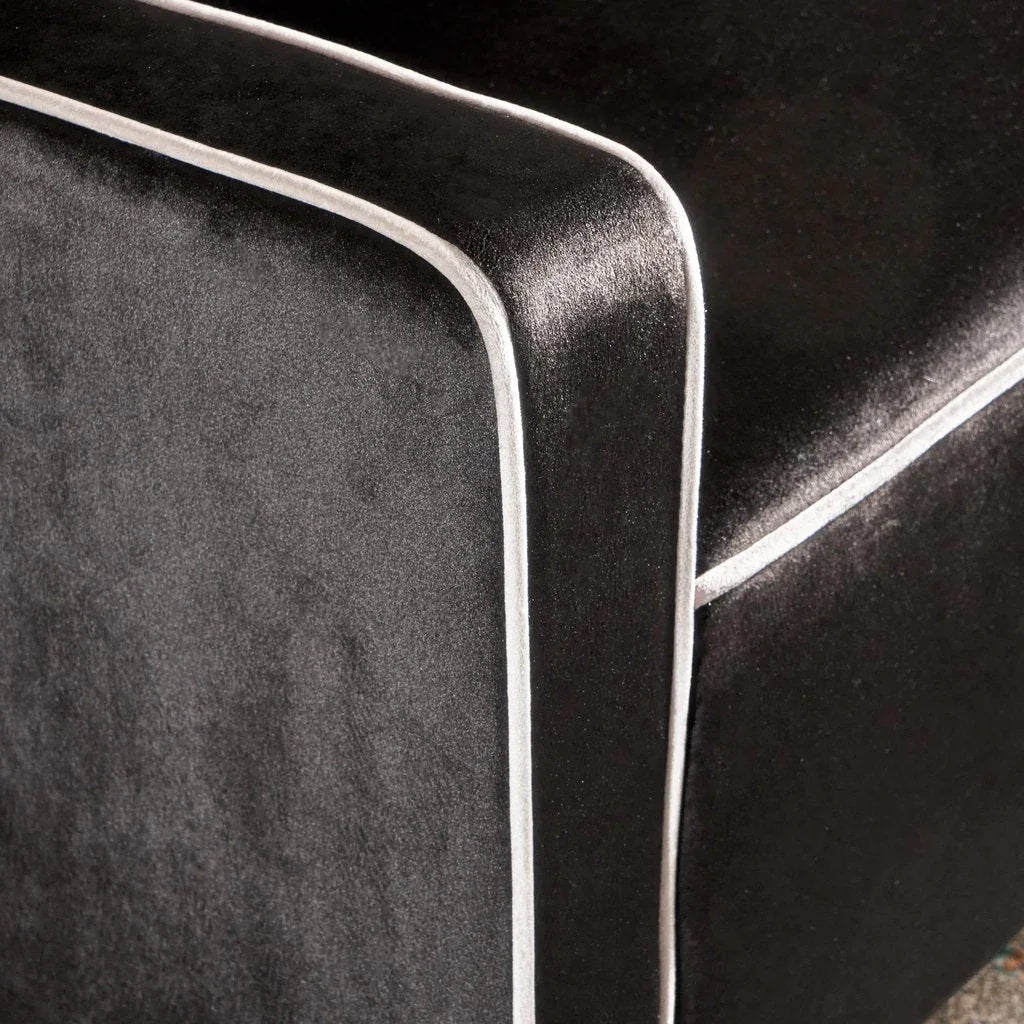 Lara Two Tone Tufted Black New Velvet Club Armchair - Mekamart Australia