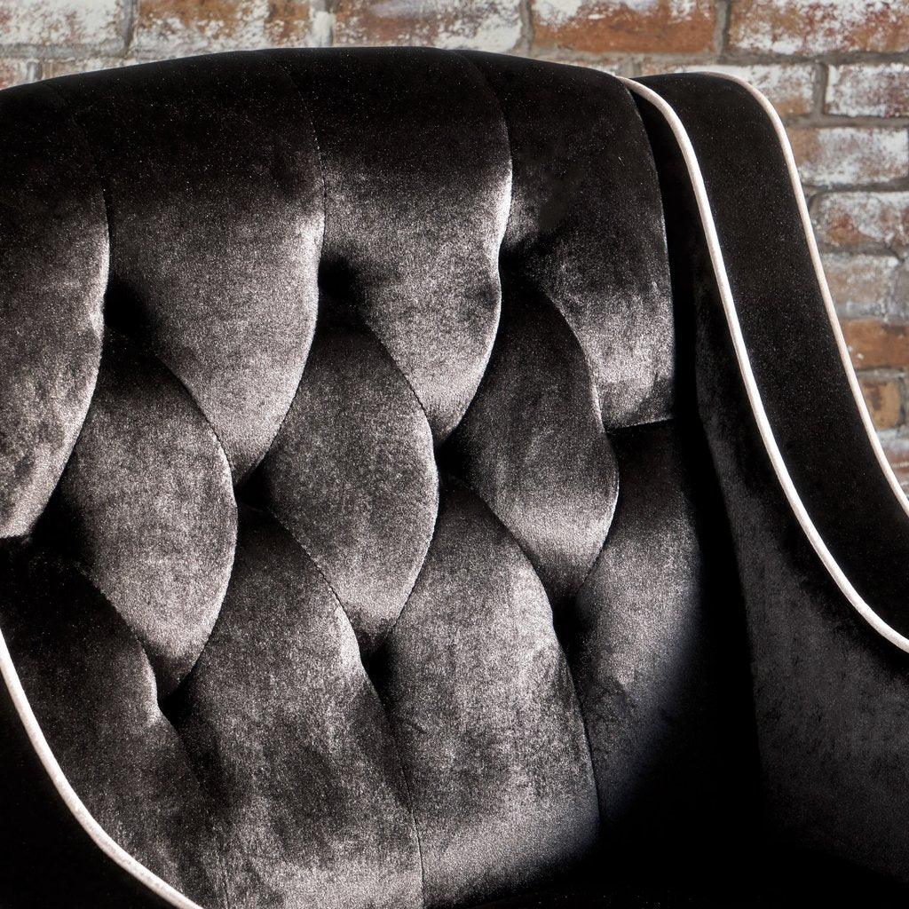 Lara Two Tone Tufted Black New Velvet Club Armchair - Mekamart Australia