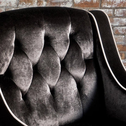Lara Two Tone Tufted Black New Velvet Club Armchair - Mekamart Australia