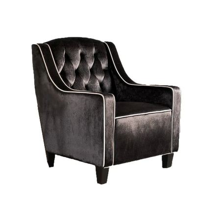 Lara Two Tone Tufted Black New Velvet Club Armchair - Mekamart Australia