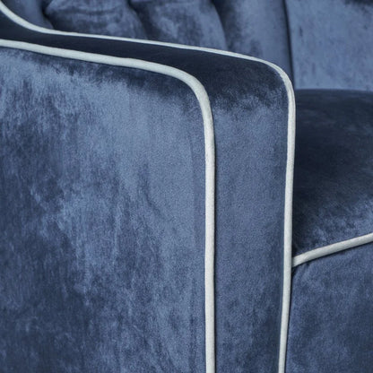 Lara Two Tone Tufted Cobalt New Velvet Club Armchair - Mekamart Australia