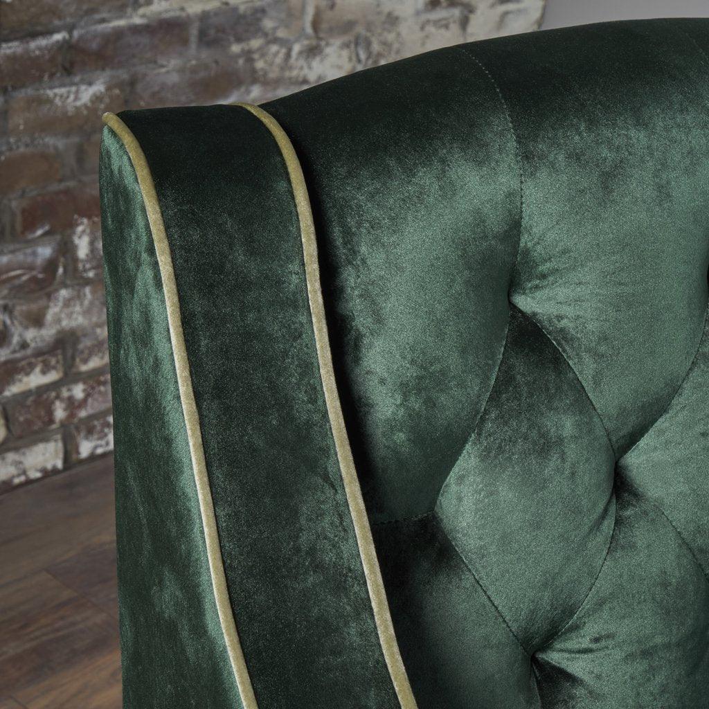 Lara Two Tone Tufted Emerald New Velvet Club Armchair - Mekamart Australia