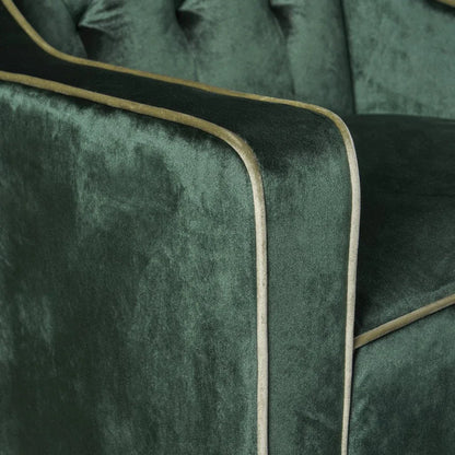 Lara Two Tone Tufted Emerald New Velvet Club Armchair - Mekamart Australia