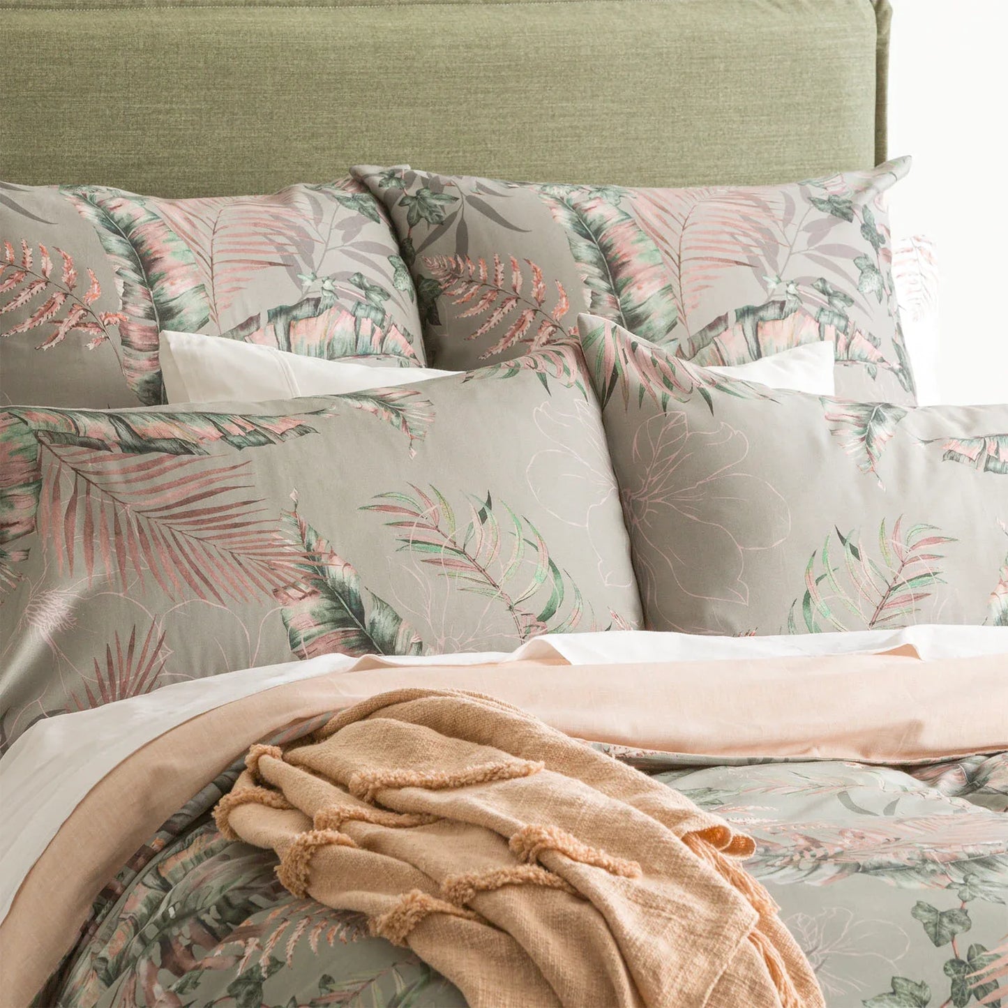 300 TC Palm Cove Cotton Reversible Forest European Pillowcase Sets by Renee Taylor - Mekamart Australia