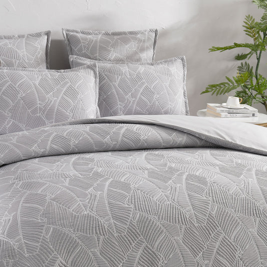 Bengali Jacquard Silver Quilt Cover Set by Renee Taylor King