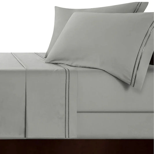 Strada Embroidered 1000 TC Egyptian Cotton Silver Charcoal Deep Queen Sheet sets by Renee Taylor - Mekamart Australia