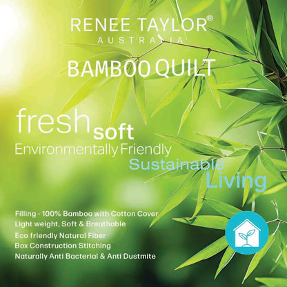 400 GSM All Seasons Natural Bamboo Queen Quilt by Renee Taylor - Mekamart Australia