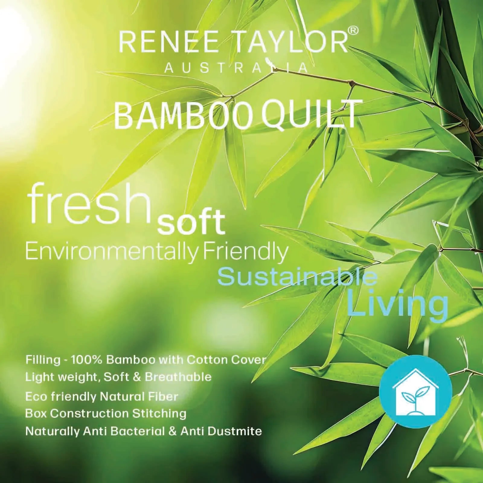 400 GSM All Seasons Natural Bamboo King Quilt by Renee Taylor - Mekamart Australia