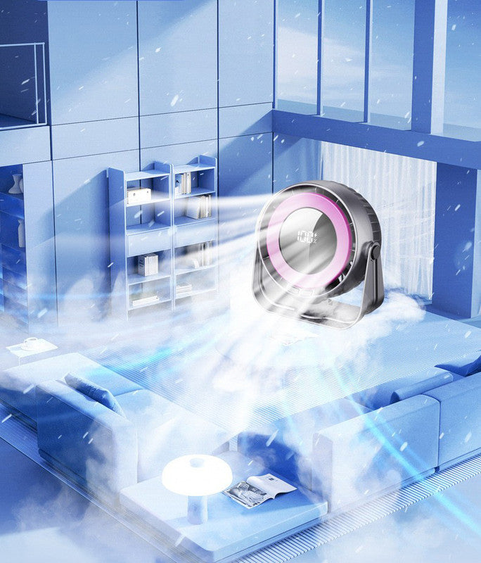 Desk Fan, Small Quiet LED Display Portable Table Fans, 180°Tilt, 100 Speeds, 5 Modes, Rechargeable 4000mAh Battery Operated USB Fan For Office, Bedroom, Outdoor(Black)Christmas Gifts